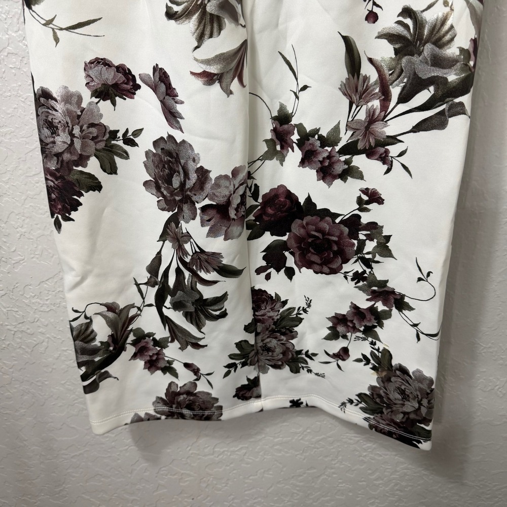 Shelby & Palmer Womens Floral Sheath Dress Ivory Burgundy Metallic Size 6 - Picture 13 of 14
